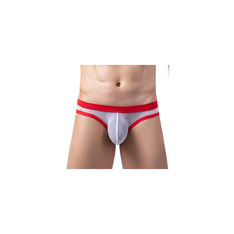 MenSexyWear Slip Clipo Blanc-Rouge